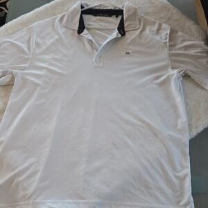 Travis Mathew White Polo Shirt with Black Accents